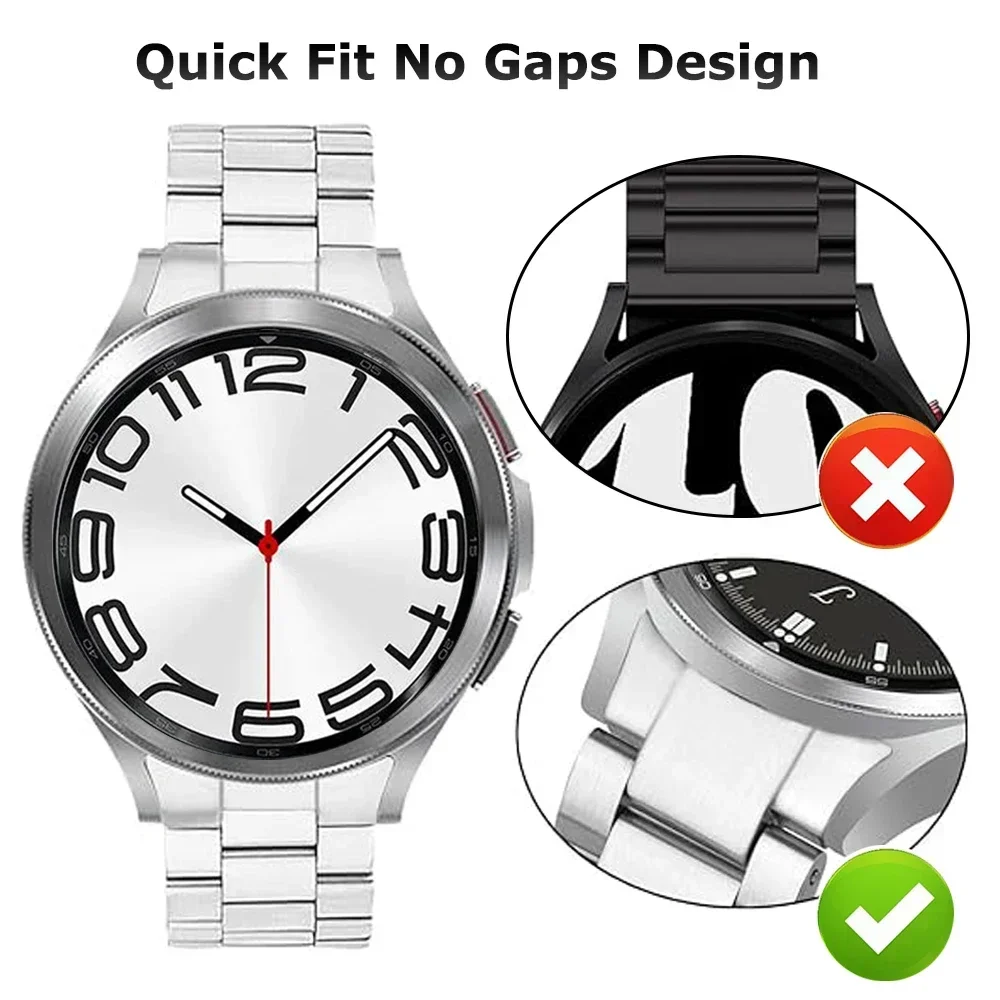 Titanium Color No Gaps Quick Fit Metal Watch Band Strap