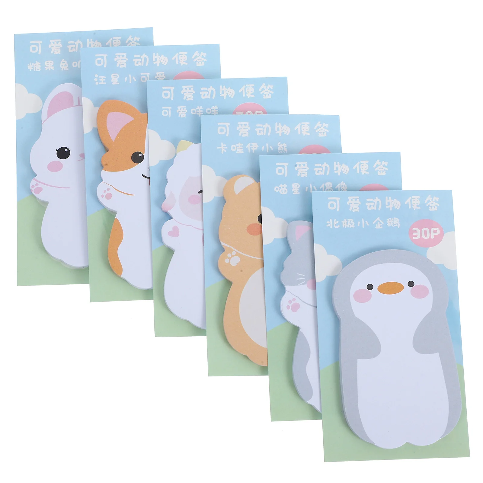 

6 Sets Memo Pads Sticky Memo Papers Lovely Sticky Tabs Memo Notepads Self-adhesive Note Pads