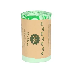 Eco - Friendly Compostable Kitchen Waste Bags - Biodegradable Corn Starch Garbage Solution (6L - 36X35cm)