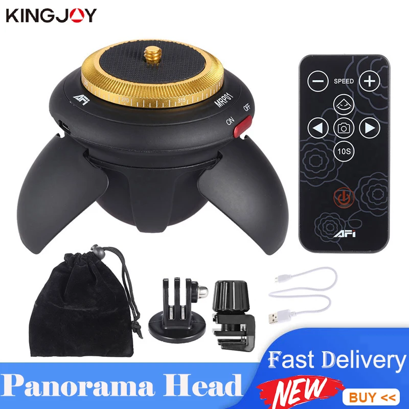 Afi Mrp01 Mini Cabeça Panorâmica Elétrica Rotação 360 Tripé Lapso de Tempo Bola Cabeça para Câmera de Ação Gopro Selfie Stick para Telefone