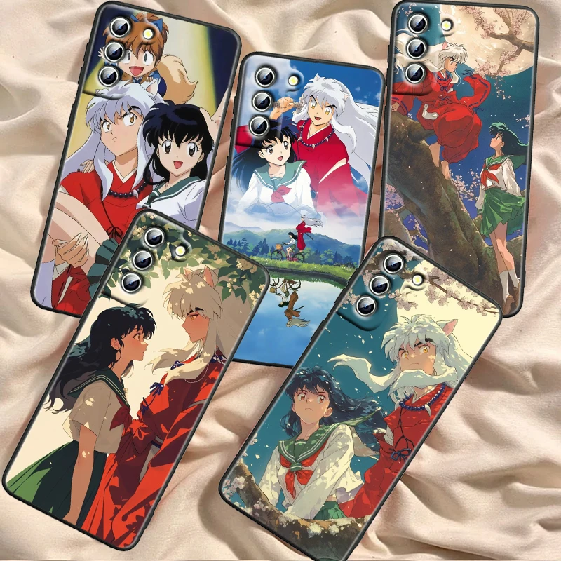 Модный Аниме Чехол Inuyasha для Samsung Galaxy S24 S23 S22 S21 S20 FE S10 S10E Plus Ultra Pro Lite 5G черный мягкий чехол для телефона