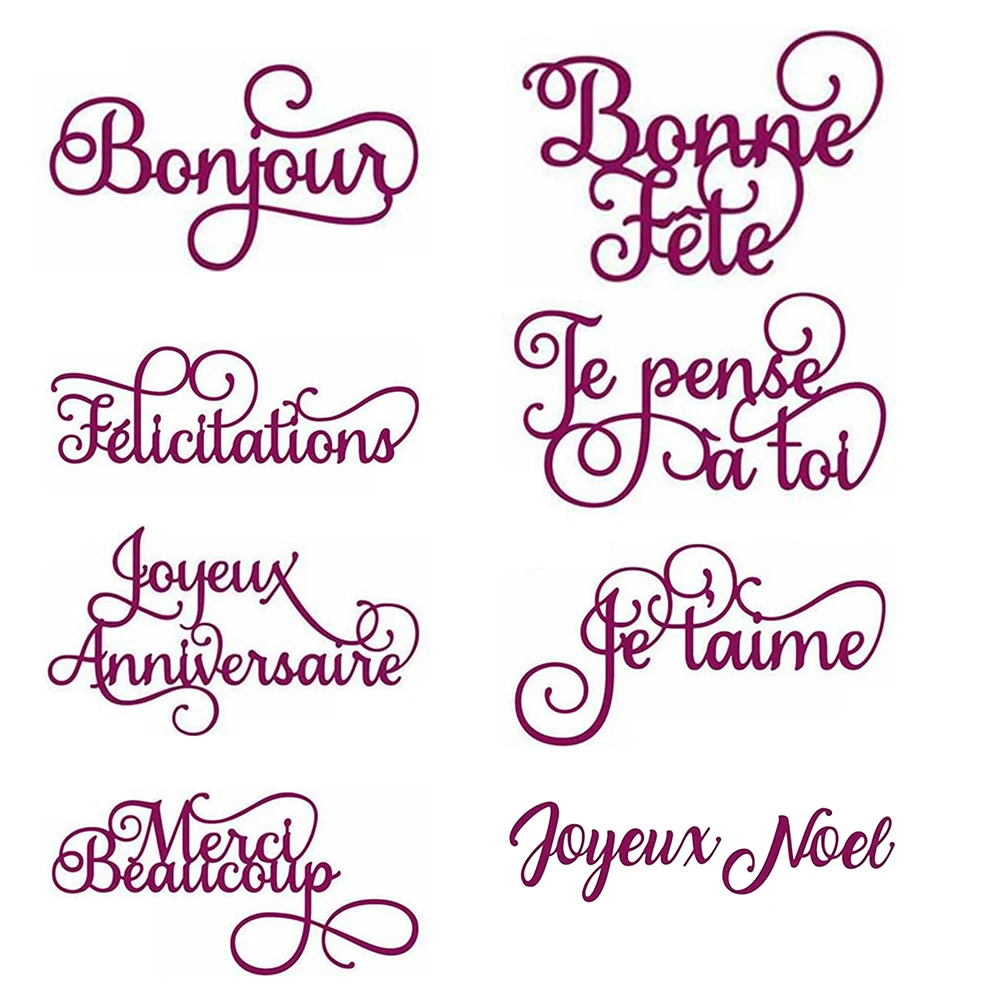 Description Picture 5 of itemFrench Word Metal Cutting Dies For DIY Scrapbooking Cutting Die 2023 Paper Card Making Craft Embossing Photo Happy Birthday