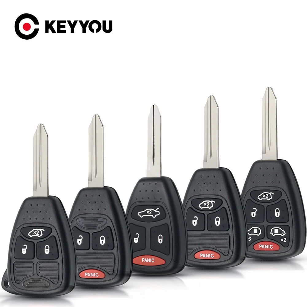 

KEYYOU Car Key Shell Case Fob 3/4/5/6 Buttons For Chrysler Pacifica Aspen 300 Dodge RAM Caravan Jeep Commander Grand Cherokee