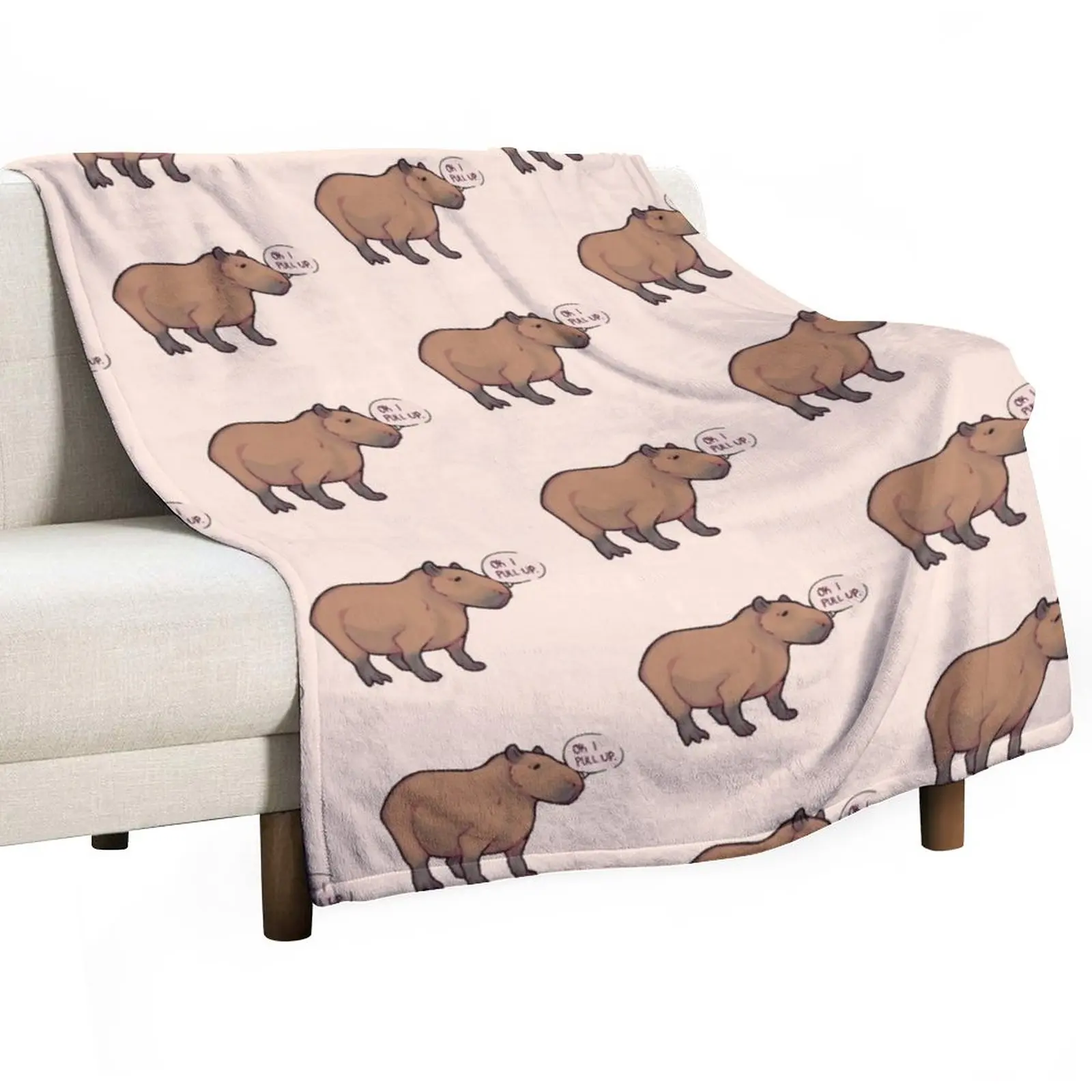 

Capybara | Ok I pull up. Throw Blanket Luxury Throw Furrys Thins Bed linens Blankets