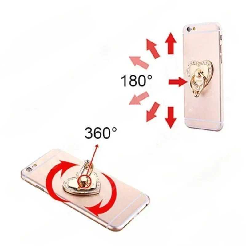 Heart-shaped Diamond Mobile Phone Holder  Phone Ring Holder Accessories