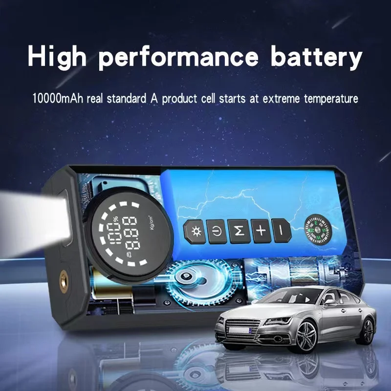 Car emergency starting power supply Large capacity car air pump with electric magic battery mobile charging bank igniter