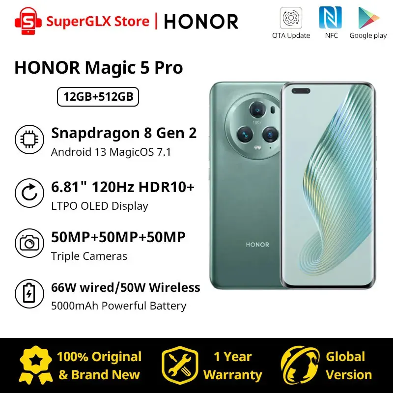 New Global Version HONOR Magic 5 Pro Snapdragon 8 Gen 2 Magic5 Pro