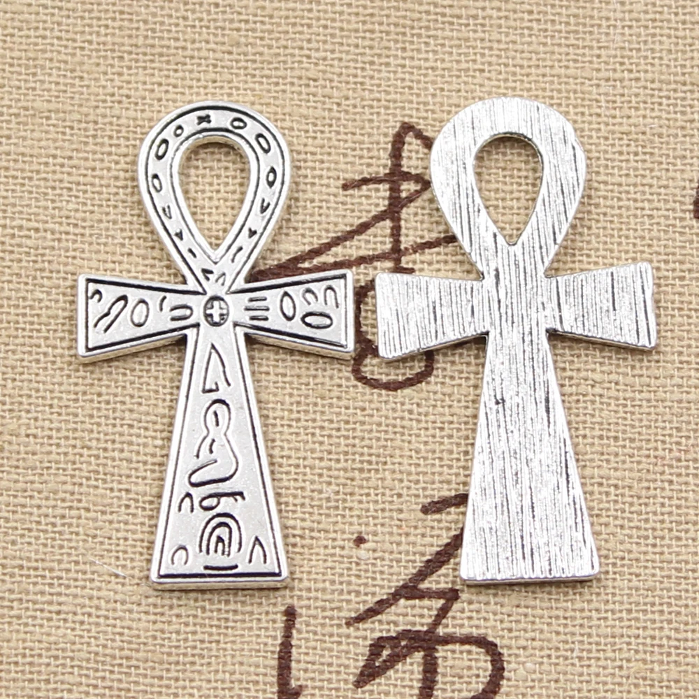 

10pcs Charms Egyptian Ankh Life Symbol Anka Cross 39x21mm Antique Silver Color Pendant DIY Crafts Making Finding Tibetan Jewelry