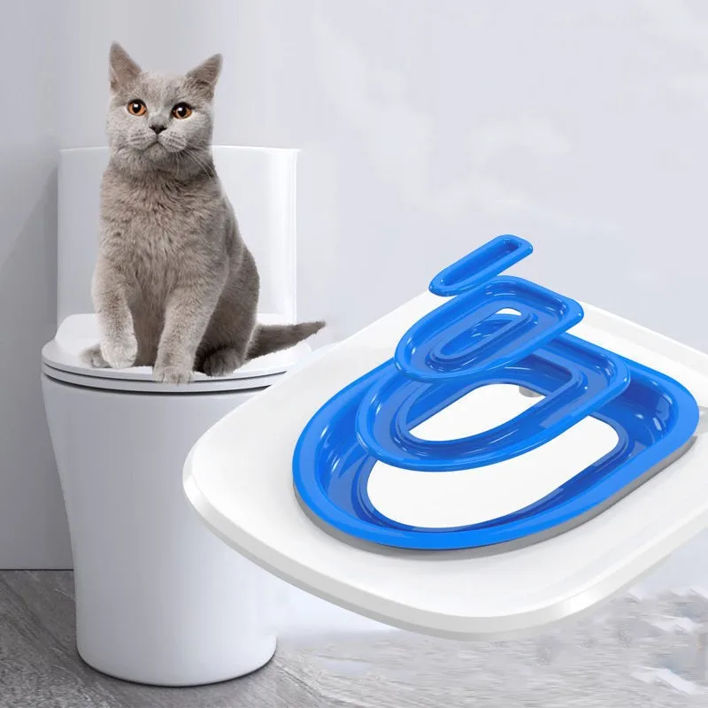 Plastic Cat Toilet Training Kit Reusable Puppy Cat Litter Mat Toilet Trainer Pets Cleaning Cats Training Product cat toilet trainer