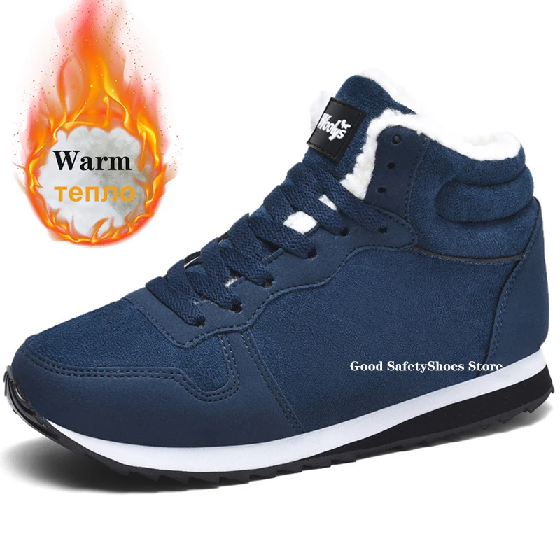 Men Boots Men's Winter Shoes Fashion Snow Boots Shoes Plus Size Winter Sneakers Ankle Men Black Blue Footwear
