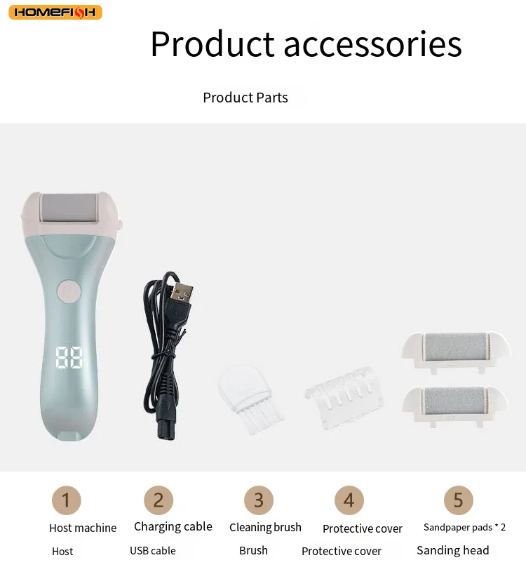 Electric Foot File Rechargeable Callus Remover With Power Display_voghion.com