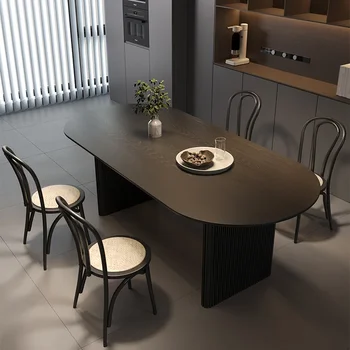 Tavolo da pranzo completo Posizionamento di lusso Impostazione Cucina Scorrevole Sala da pranzo Naturale Moderno Allungabile Rotondo Mesa Comedor Legno rettangolare 1