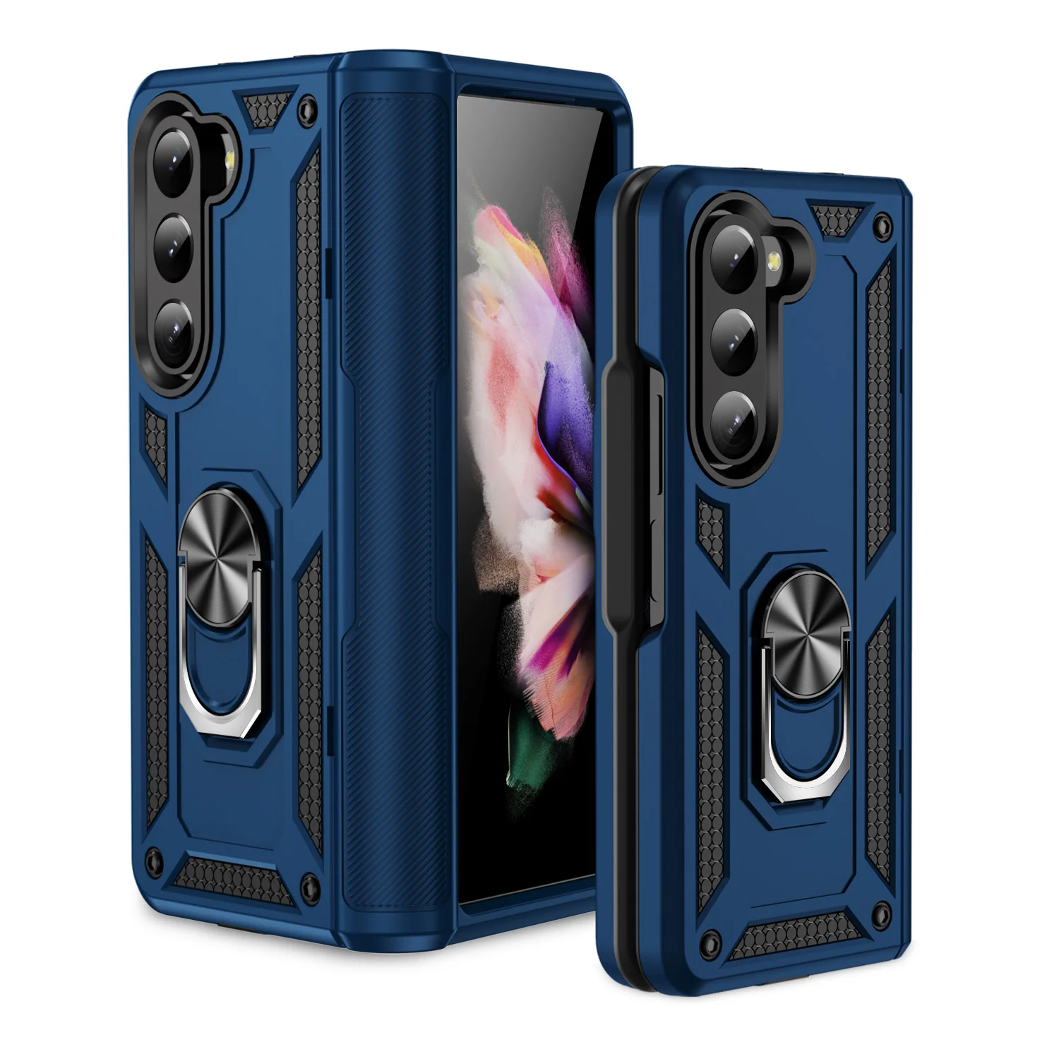 Custodia Pieghevole Con Cerniera Forte Per Samsung Galaxy Z Fold5 5G Zfold5 Cavalletto Accessori Per Telefoni Supporto Ad Anello Capa