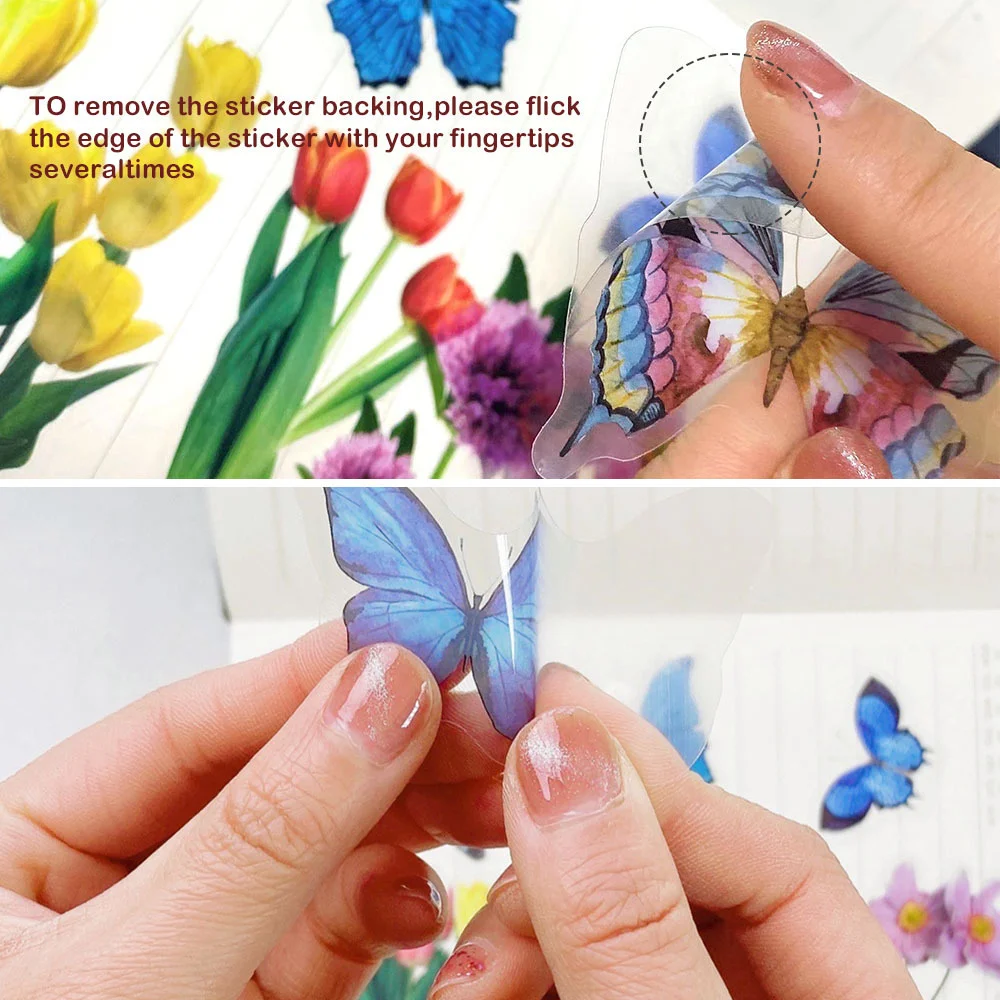 Transparent PET Vintage Plant Flowers Stickers For Scrapbook DIY Mushroom Sticker Craft 40pcs