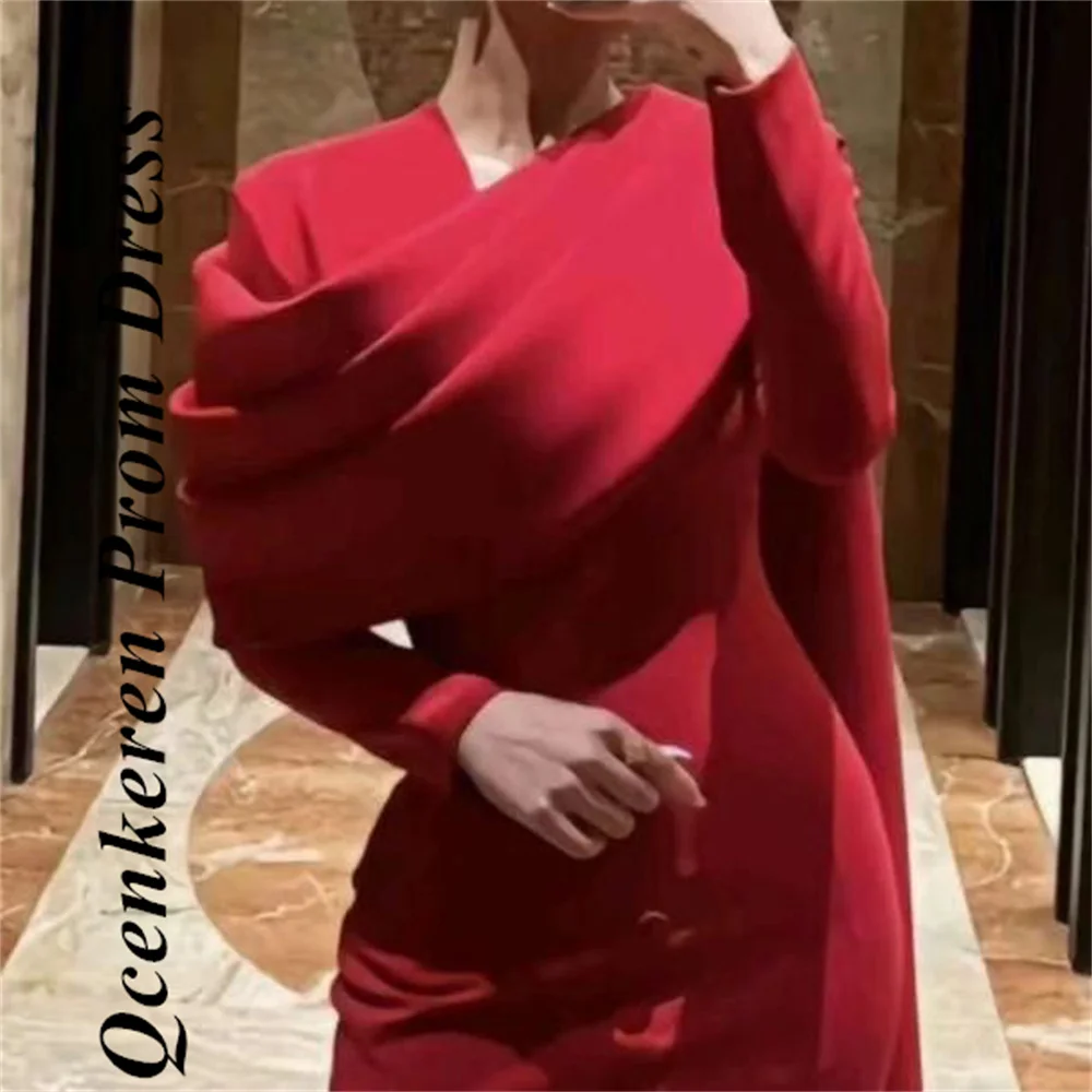 

Qcenkeren V-neck Formal Dresses Floor-Length Evening Dresses beautiful Party Dress For Elegant Women