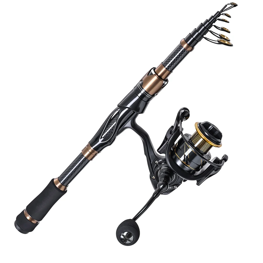 Telescopic Fishing Rod and Reel Combo Set with Fishing Line Lures