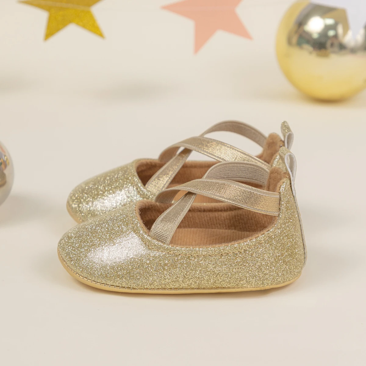 KIDSUN Newborn Baby Girl Princess Shoes Bling Soft Soles Non-Slip Infant Shoes First Walkers Baptism 5