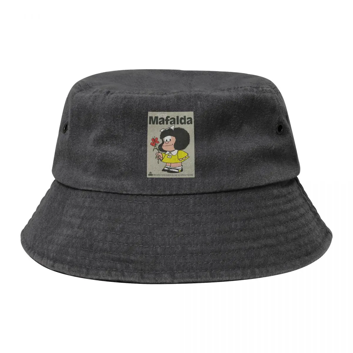

Tutto Mafalda Cowboy Denim Fisherman Hat With Printing