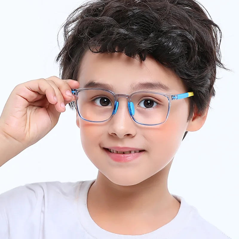 2022 High Quality Kids Blue Light Glasses Square Silicone Nose Pad