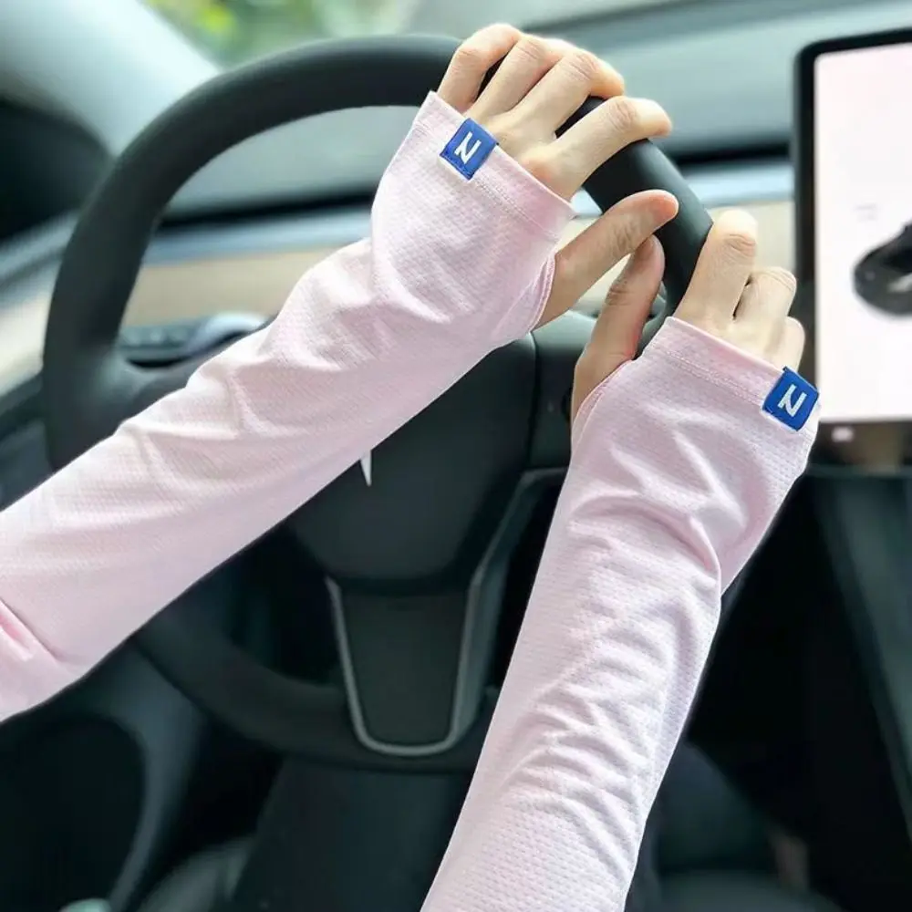 Anti-UV Ice Silk Sleeves Ultraviolet Proof Cooling Sleeves Sunscreen Driving Gloves Sun Protection Cover