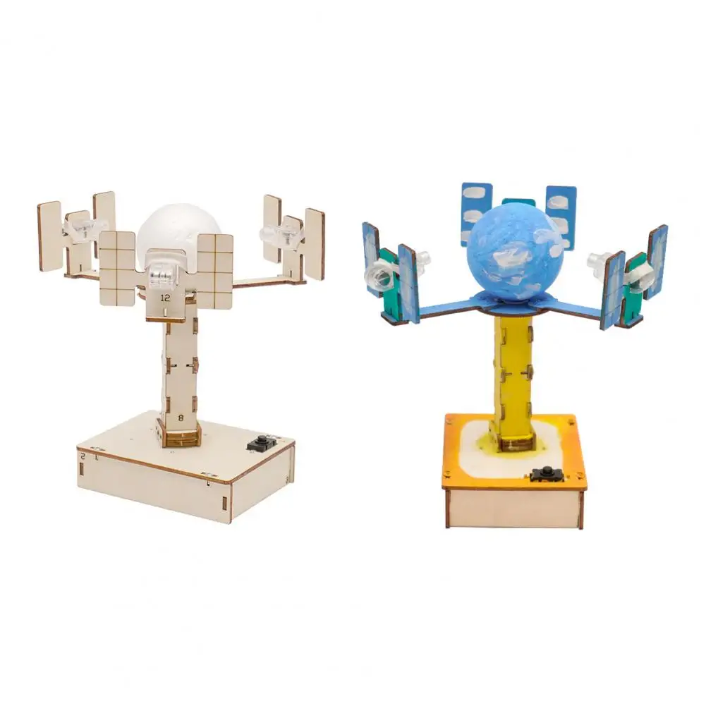 

Wood Satellite Material Pack Burr-free Satellite Model Material Pack Rotatable School Supplies