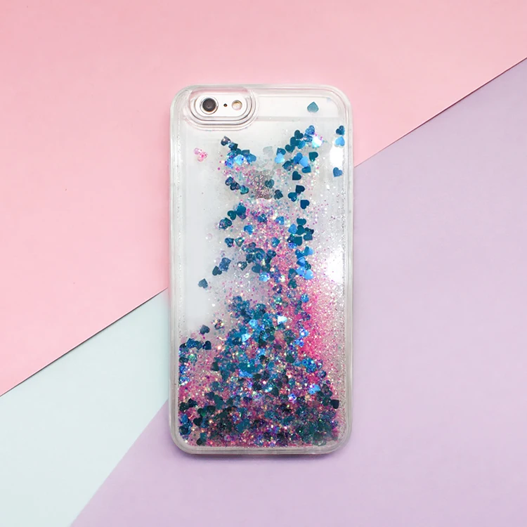 Sparkling Liquid Quicksand Glitter Stars Silicone Phone Case