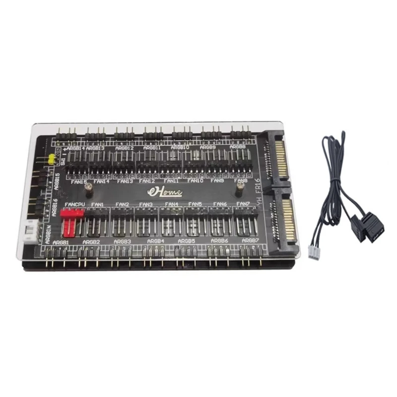 5V 3-Poliges Argb-Kabel Sync Rgb 16 Hub-Splitter Sata-Stromverlängerungskabel-Adapter Led-Lichtleiste Pc Argb-Lüfter