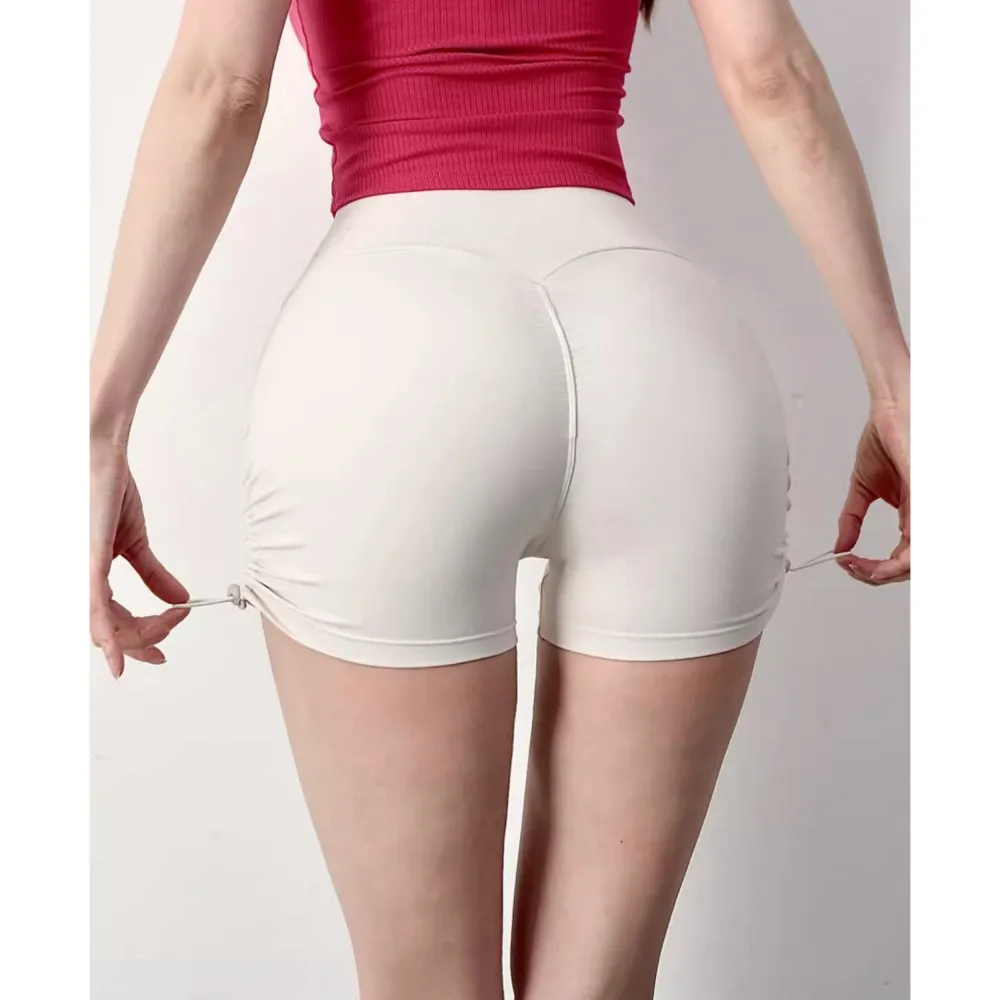Women Sports High Waist Yoga Shorts Hip lift Running Cycling Shorts Quick Dry Drawstring Fitness Gym Bottom Yoga