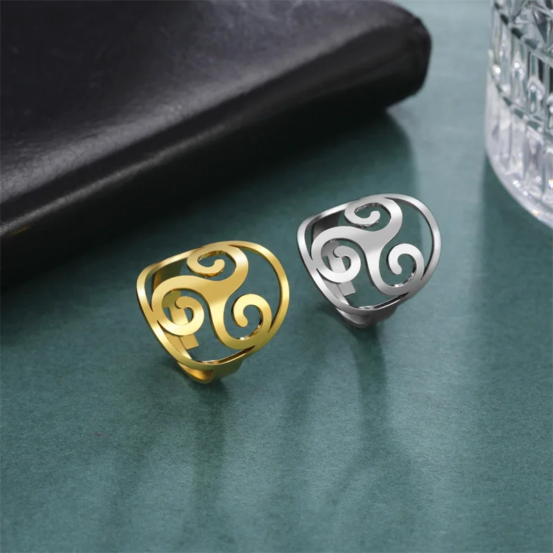 Vintage Om Symbol Ring für Frauen Männer Edelstahl Silber Farbe verstellbare offene Ringe Amulett Schmuck Kpop Geburtstag Freund Geschenk – Detail 31