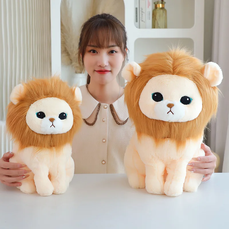 Kawaii Fluffly Hair Cartoon Lion Plush Toy Cute Stuffed Jungle Animal Lion King Doll Soft Kids Toys for Boys Girls Children Gift soundgarden king animal 2lp