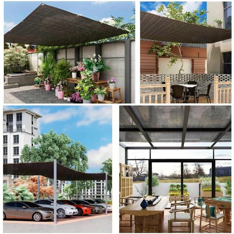 Outdoor Shade Cloth, Shade Netting for Balcony, Garden, UV Resistant Awning, Shade Sail, with Grommet