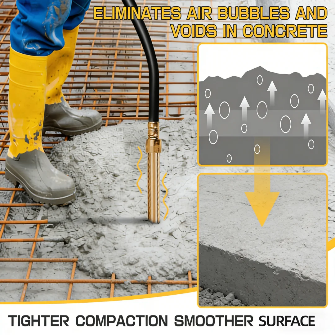 Cordless Electric Concrete Vibrator with Shaft Rod For Dewalt 20V battery Mixing