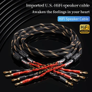 YYAUDlO Una coppia di cavi per altoparlanti HlFl Cavi per altoparlanti Occ di fascia alta per sistemi Hi-Fi e cavi per altoparlanti con spina a banana