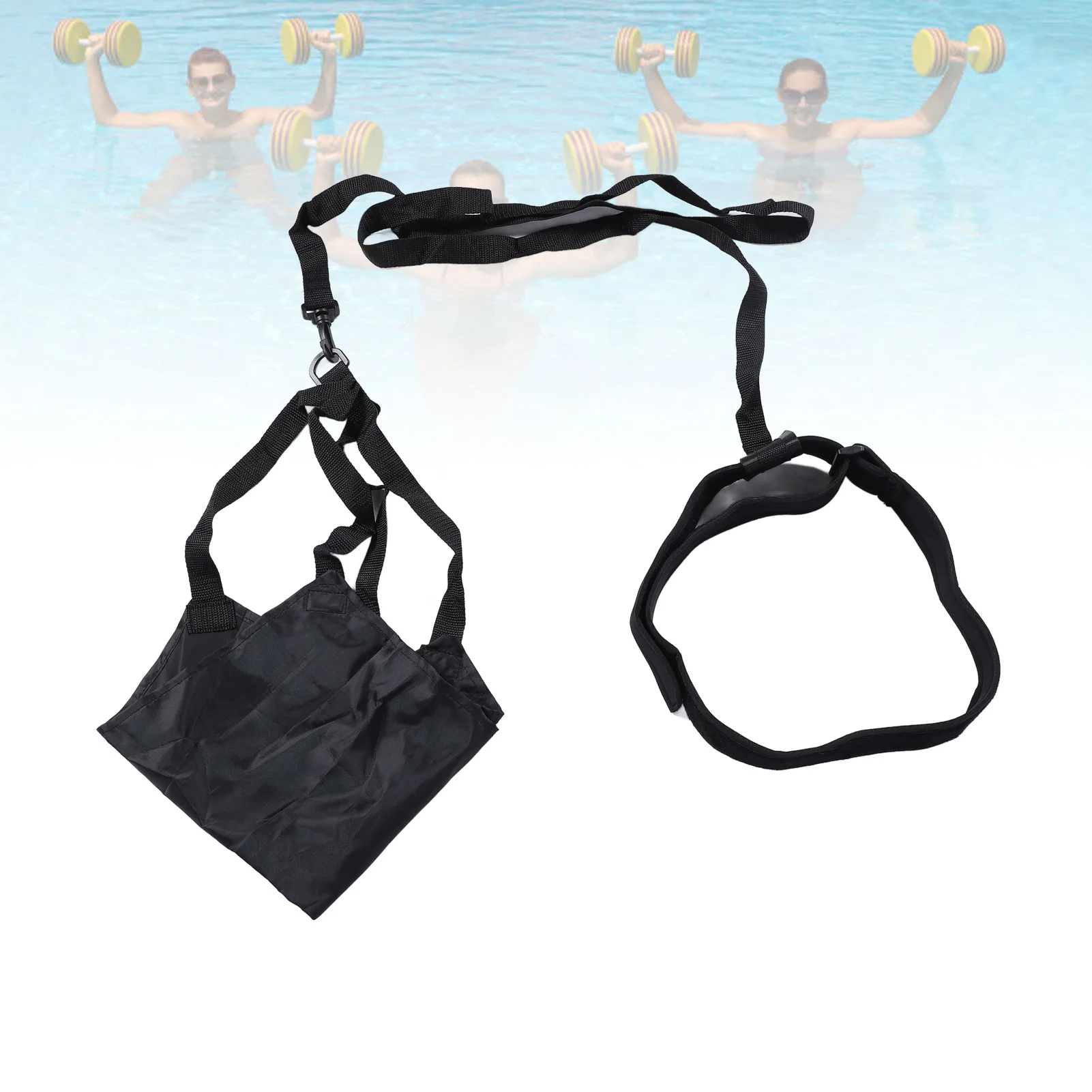 40cm Swim Parachute Professional Portable Swimming Resistance Training Belt Set for Kids Adults Swim Resistance Parachute