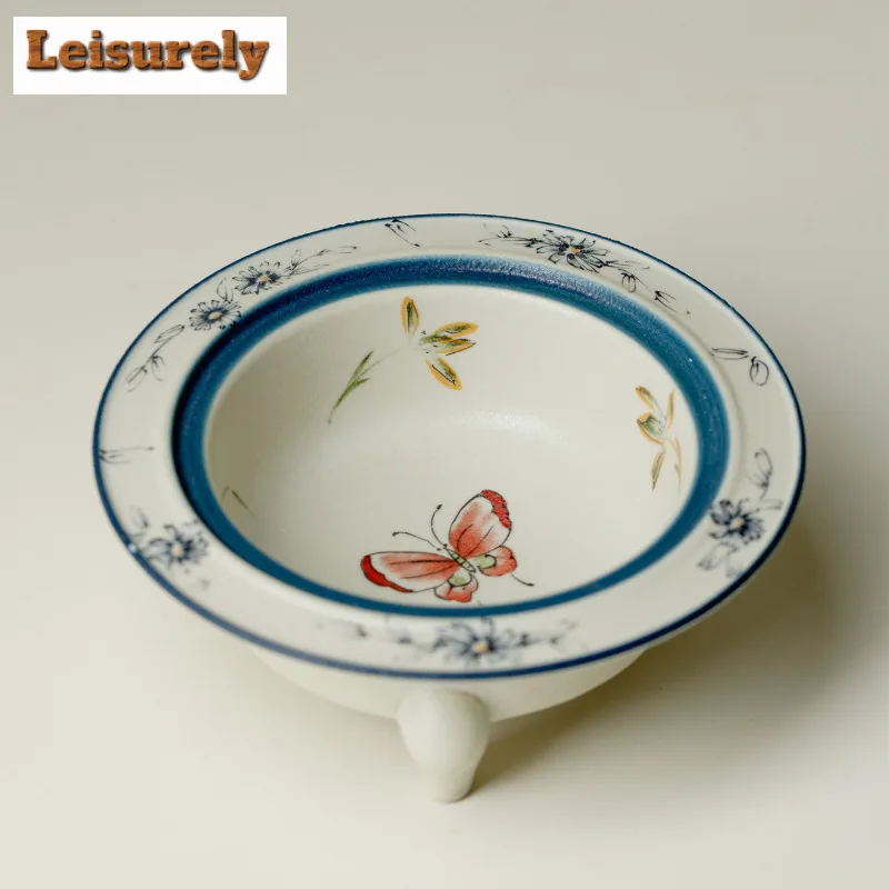 Butterfly Orchid Tripodia Incense Holder Water Fountain Decoration Incense Burners Aromatherapy Censer Teaware Decoration Craft