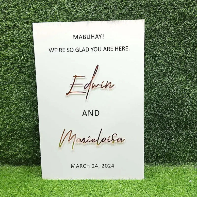 3D Acrylic Wedding Welcome Signage Acrylic Engagement Welcome Sign Wedding Sign Signage 3D