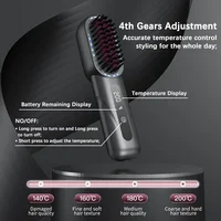 Wireless Straight Curling Hair Comb Heating Negative Ion Hair Straightener Rechargeable Anti-scalding Electric Hair Care Brushes 2