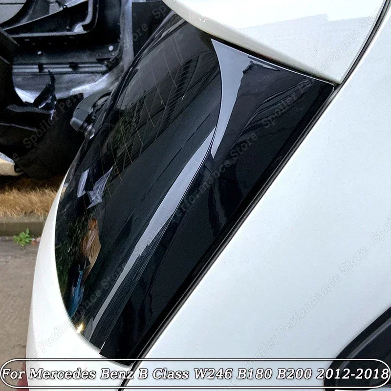 Спойлер для Mercedes Benz B Class W246 B180 B200, черный глянцевый задний боковой спойлер, крыло 2012-2018, спойлер для багажника из АБС-пластика, сплиттер