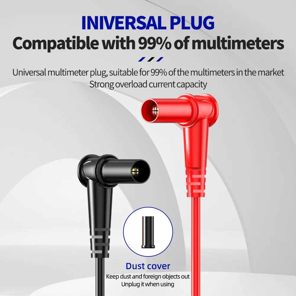 Universal Test Lead Digital Multimeter Leads Precision Needle Tip Double Insulation Soft Silicone Gold-Plated