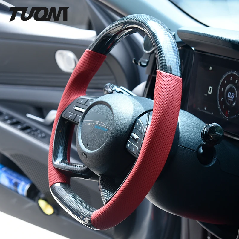 

Модифицированное красное ПЕРФОРИРОВАННОЕ рулевое колесо из углеродного волокна для Hyundai Elantra