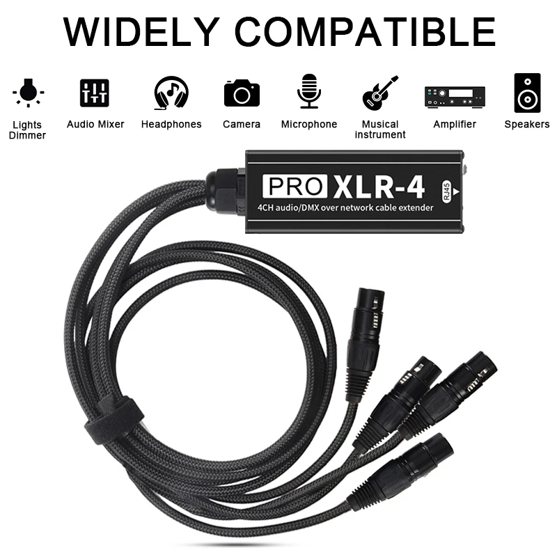 4CH XLR RJ45 연장 케이블 PRO XLR-4 오디오 DMX (Cat5e/Cat6 사용) 방송 녹음 라이브 스테이지 이벤트용