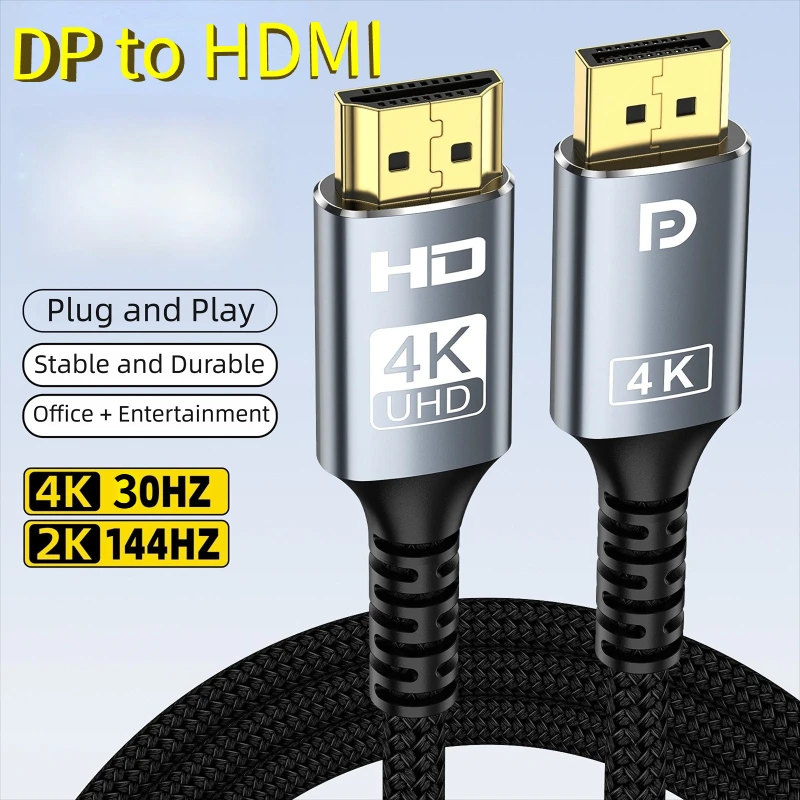 Ultra HD DisplayPort to HDMI Cable - 4K Video & Audio Adapter
