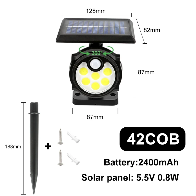 bright solar lights LED Outdoor Solar Lamp Multiple Heads Lighting Lawn Ground Light Motion Sensor Human Induction 3 Modes Spotlights Garden Lights solar powered fairy lights Solar Lamps