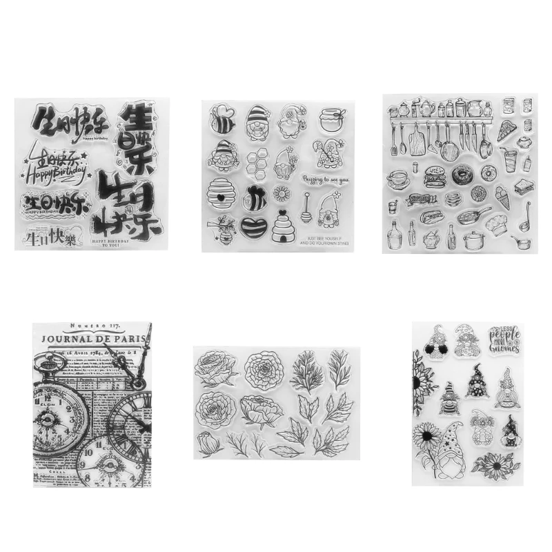 Paris Clock Clear Stamps-Transparent Silicone Stamps Seal DIY Holiday Card Making Scrapbooking Photo Album Decorations