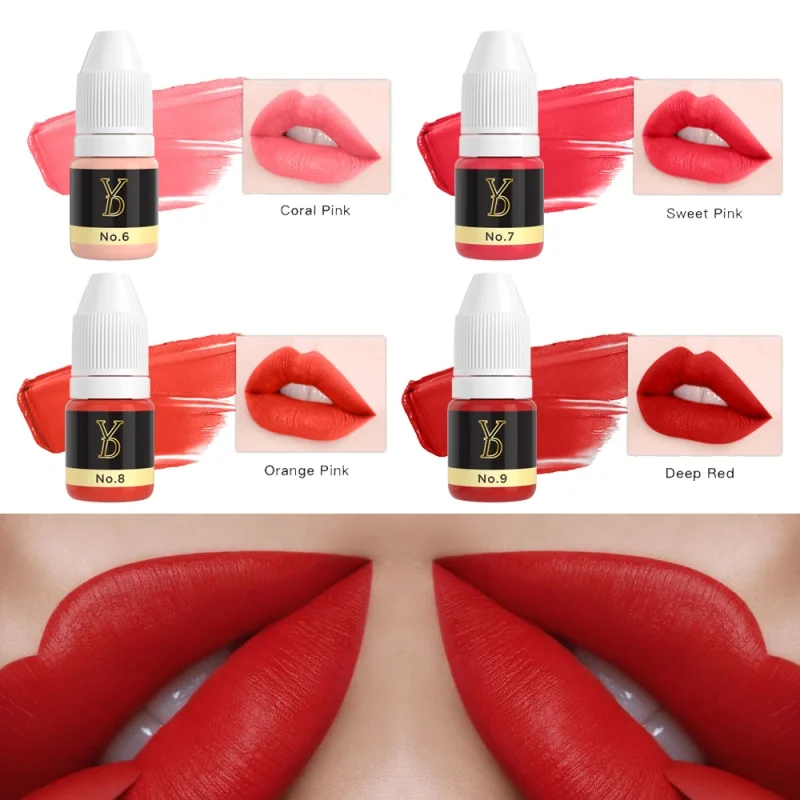 3ML Semi Permanent Makeup Tattoo Lips Eyebrows Eyeliners Pigments 10 Colors Sample Inks Tattoo Women Beauty Supplies