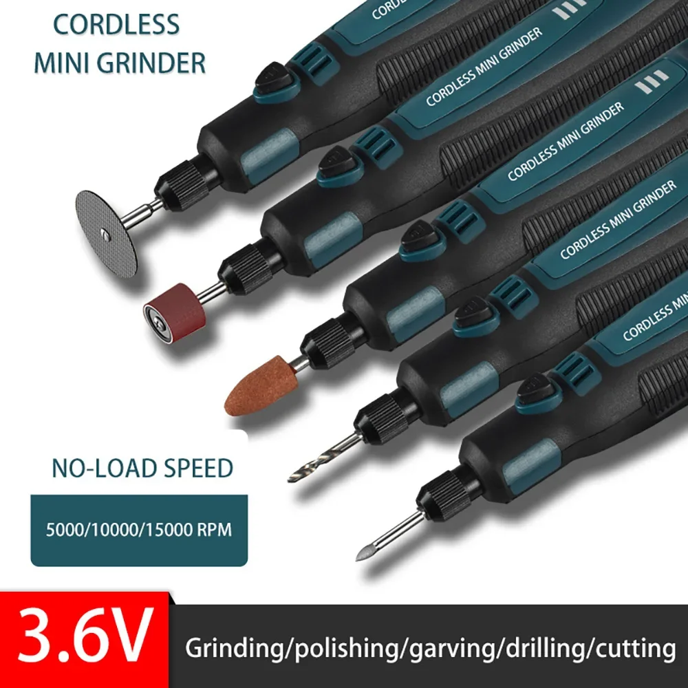 무선 전동 드릴 마이크로 로터리 툴 3.6V 5000-10000-15000r 충전식 무선 미니 그라인더 미니 드릴 조각기 키트