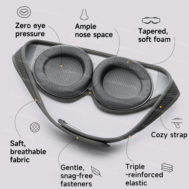 3D Sleep Eye Mask 100% Blackout Sleeping Mask Zero Eye Pressure Adjustable Eye Cover for Women Men Sleeping Aid Slaapmasker 2