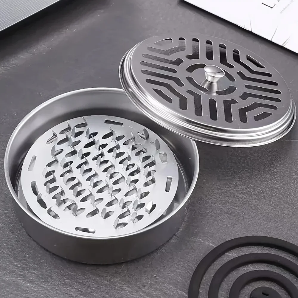 Portable Mosquito Coil Tray Insect Repellent Rack with Cover Anti-mosquito Incense for Hotel Home Camping Outdoor