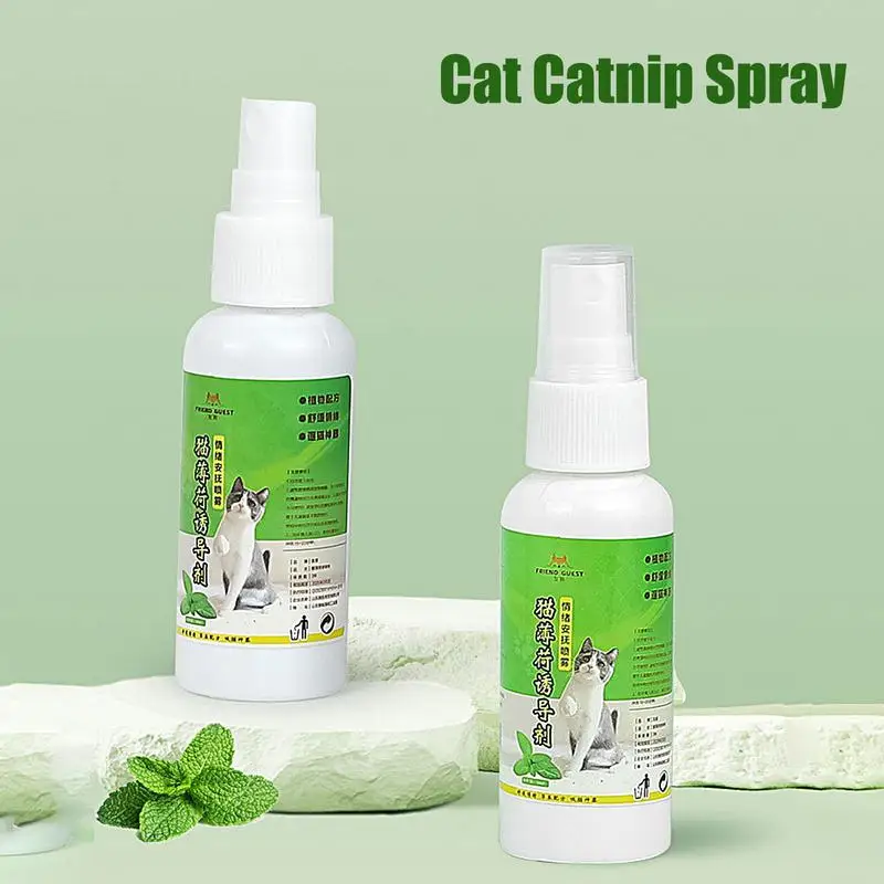 Cat Catnip Spray 50ml Healthy Ingredients Catnip Spray for Kittens Cats Attractant Easy To Use Safe for Pets Gifts Pets