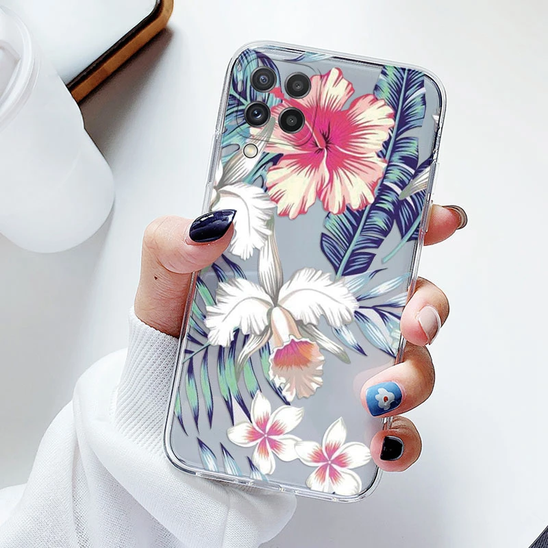 Floral Silicone Transparent Soft Phone Case with TPU Flower Design